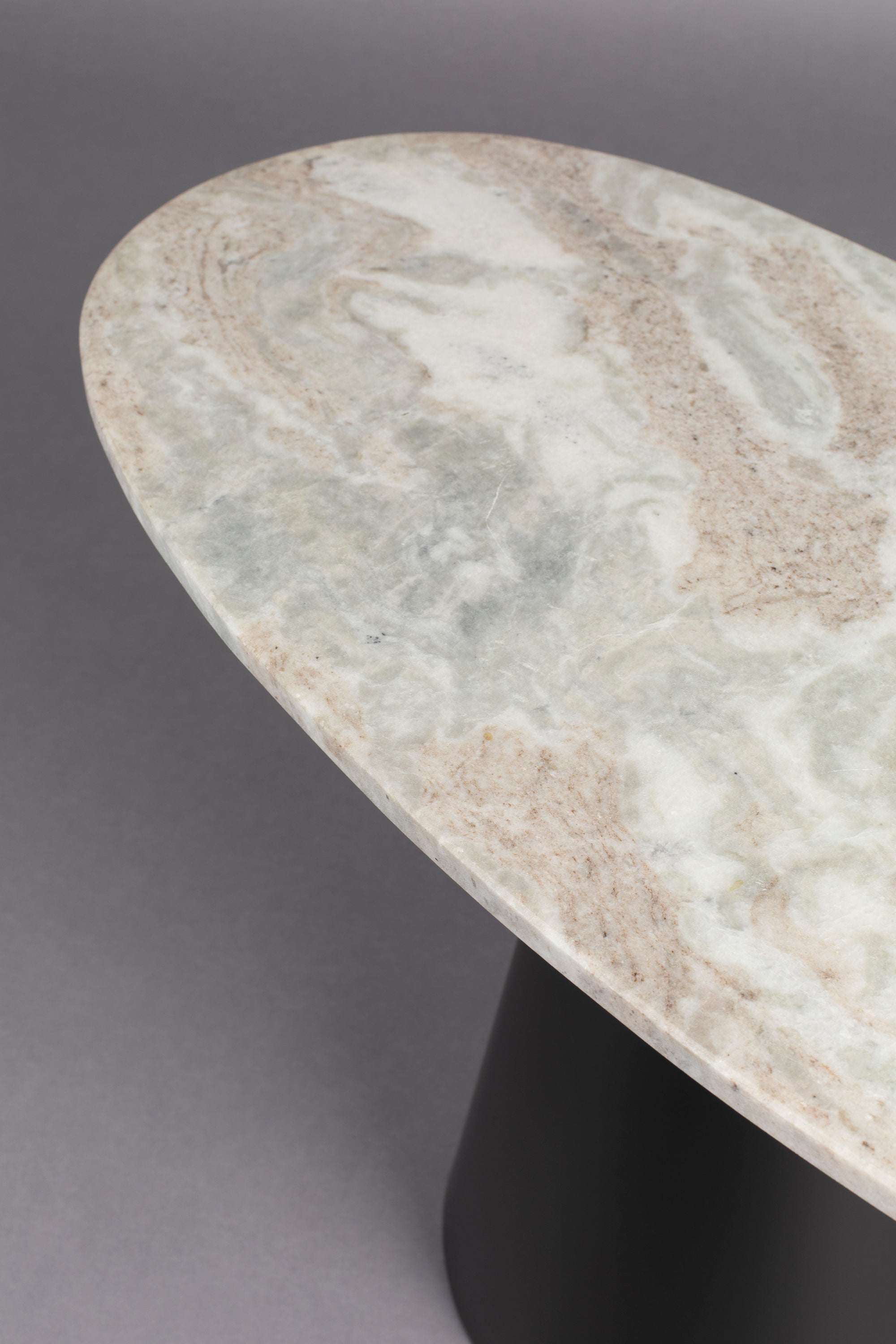 Dutchbone Yesred White Marble Oval Coffee Table